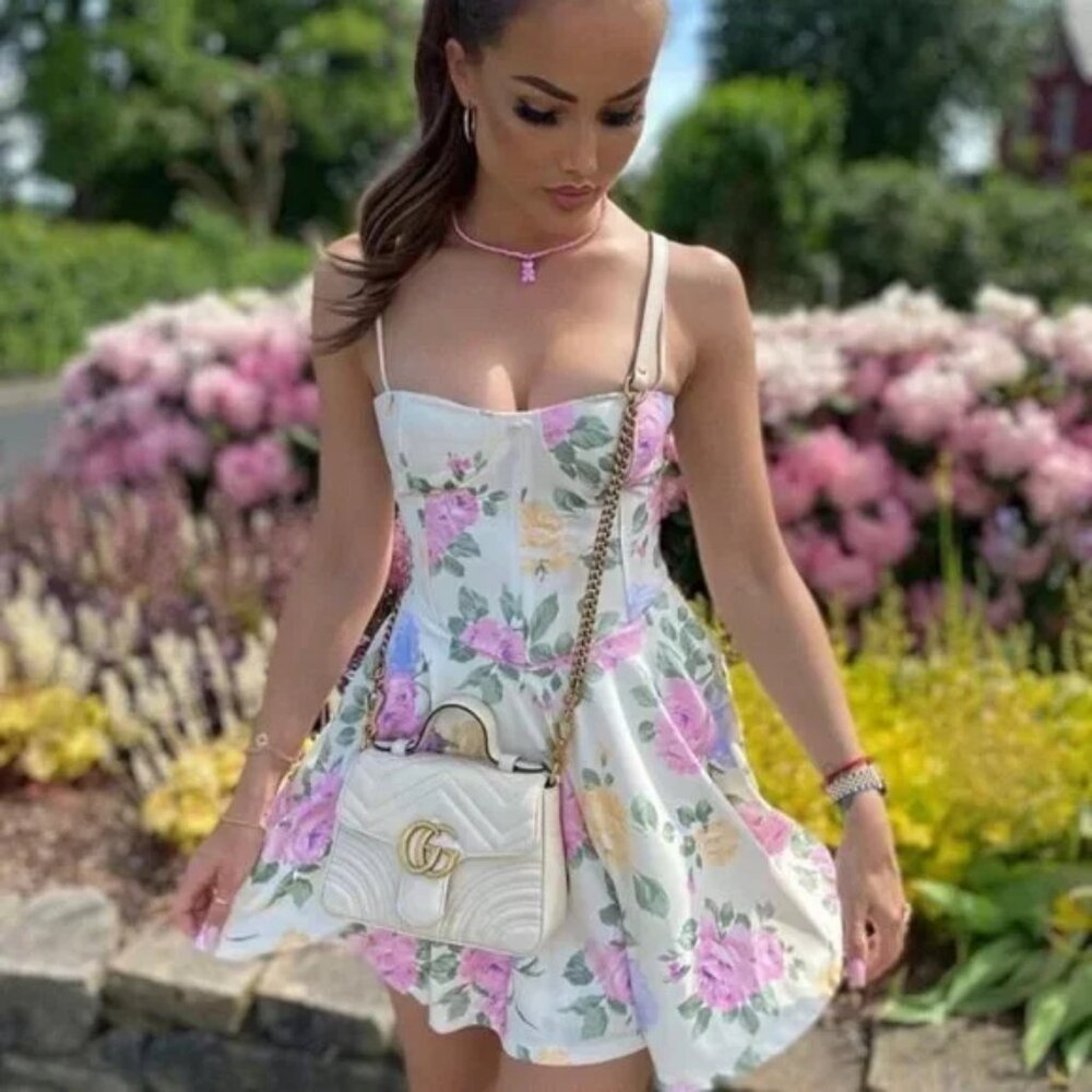 NWT Zara Floral Corset Bustier Dress size S